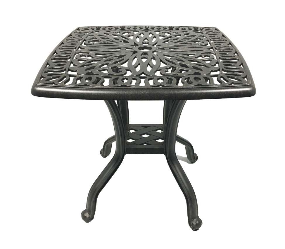 Cast aluminum end table small square patio balcony accent side outdoor furniture - $122.45