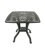 Cast aluminum end table small square patio balcony accent side outdoor f... - $122.45