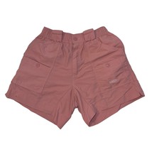 Aftco Mens Teen Pink Fishing Shorts w Pockets Zipper Button Elastic Wais... - £11.79 GBP