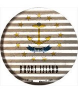 Rhode Island Flag Corrugated Effect Novelty Metal Mini Circle Magnet - $242.75 MXN
