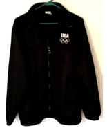 Olympic jacket size L women black zip close USA long sleeve pockets Made... - £9.49 GBP