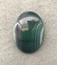 Banded Agate Rose and Green 40x30mm, 30x40mm stone cab cabochon, pink - £5.57 GBP