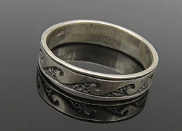925 Sterling Silver - Vintage Oxidized Ocean Waves Band Ring Sz 7.5 - RG... - $483.86 MXN