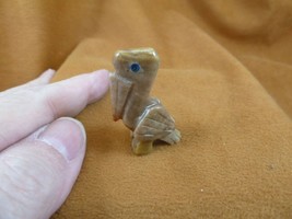 (Y-BIR-PE-3) tan PELICAN carving Figurine soapstone Peru I love pelicans... - $8.59