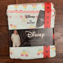 Disney Women&#39;s Rainbow Pride Mickey Mouse Pajama Short Sleeve Set Size M... - £23.74 GBP