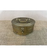 Solid Brass Vintage Oval Hinge Lid Trinket Storage Cricket Box - £11.67 GBP