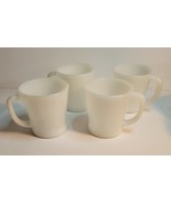 4 Fire King White Milk Glass D Handled Coffee Cups VTG - $357.41 MXN