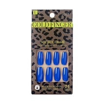 KISS NY GOLD FINGER SOLID COLOR READY-TO-WEAR GEL NAILS GLUE INCLUDED #GC03 - £5.14 GBP