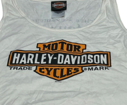 Vintage Harley Davidson Daytona H-Q Womens Tank Top L Tie Side Retro Shield Logo - £26.08 GBP