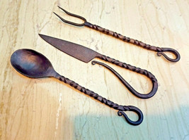 Viking Medieval Cutlery Set Iron Spoon Fork Knife Feastware Feasting Ute... - $129.00