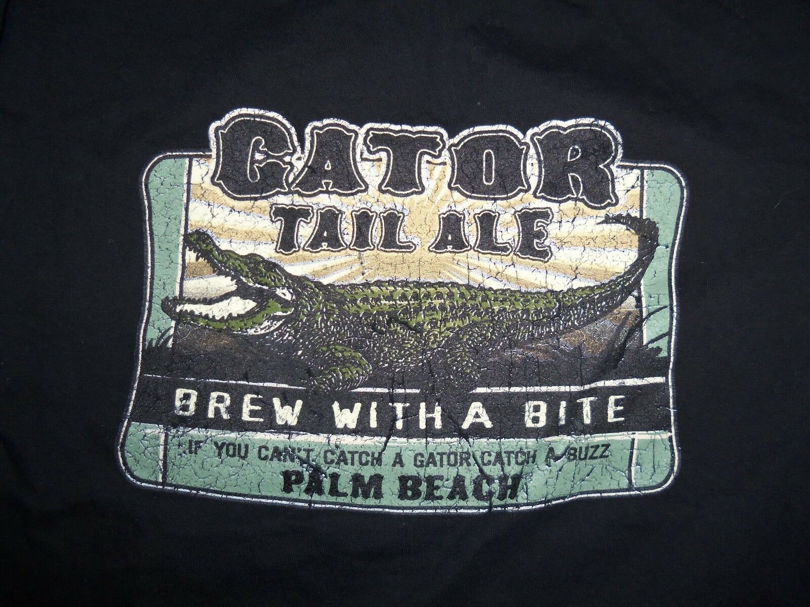 Primary image for Black Gator Tail Ale Beer Palm Beach Florida FL T Shirt S Free Us Shipping
