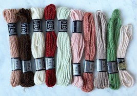 DMC Laine Tapisserie France 100% Wool Tapestry Yarn Lot 10 Skeins/Colors - $12.30