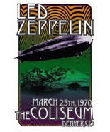 Led Zeppelin Concert Poster Reproduction Denver 1970 NEW 11x17 - £11.60 GBP