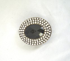  Vintage Black with Rhinestones Cocktail Ring  Expandable - £14.83 GBP