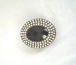  Vintage Black with Rhinestones Cocktail Ring  Expandable - £14.19 GBP