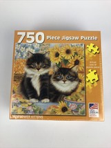 2007 NEW Great American Puzzle Factory 750 PC Jigsaw Puzzle “Sunflower Kittens” - £14.37 GBP