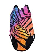 Girls GK Elite Cirque Gymnastics Leotard Rainbow Star Print Black Side P... - €28,68 EUR