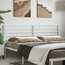  Headboard White Powder-Coated Steel 76 in Durable Headboard - $102.46