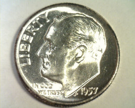1957 Roosevelt Dime Nice Uncirculated Nice Unc Original Coin Bobs Coins 99c Ship - £3.91 GBP