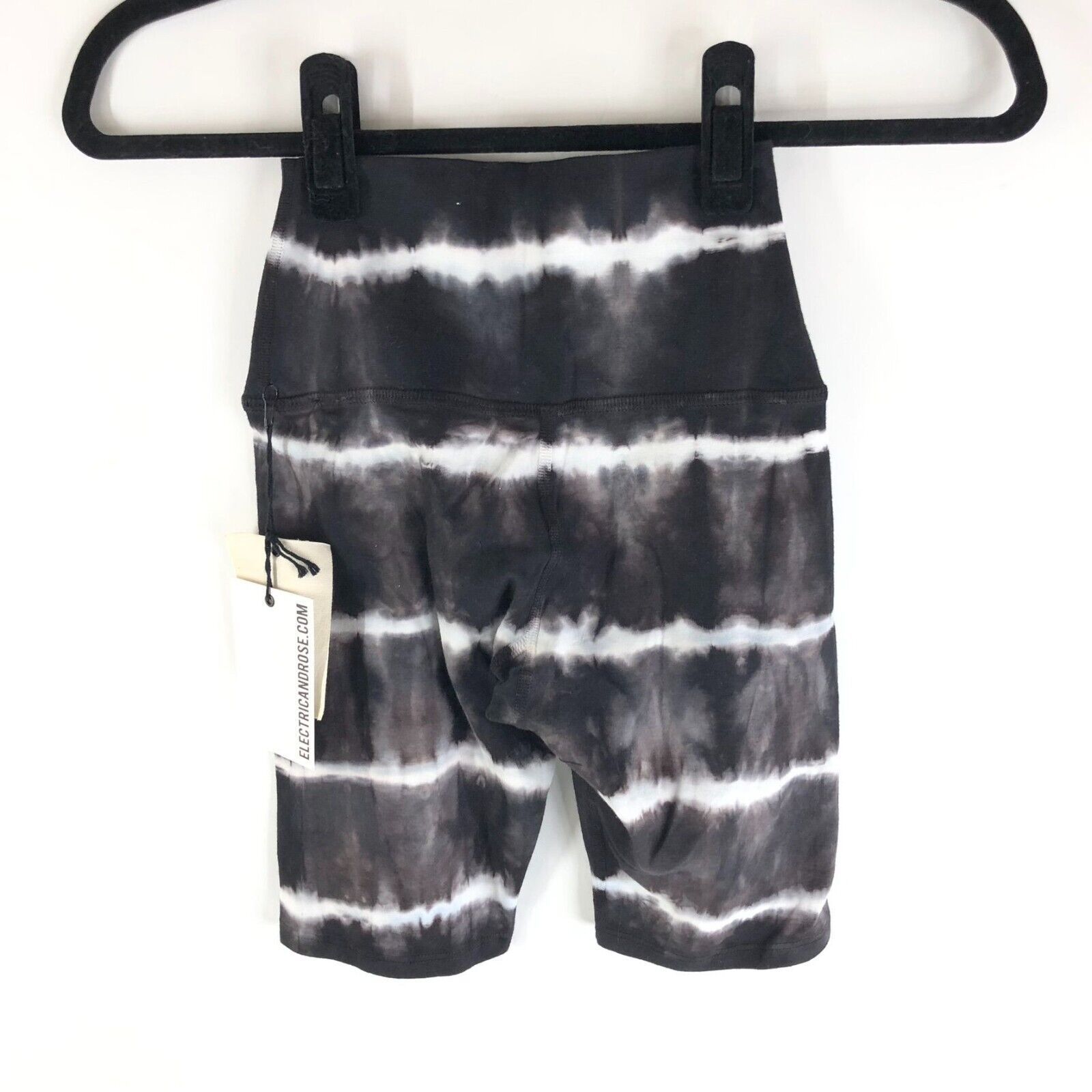 Primary image for Electric & Rose Womens Bike Shorts Activewear Striped Tie Dye Black White XS