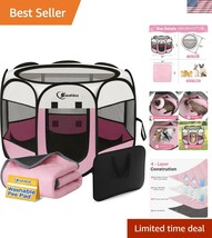 Versatile Portable Pink Pet Kennel - Ideal for Dogs, Cats, Rabbits &amp; More - $77.99