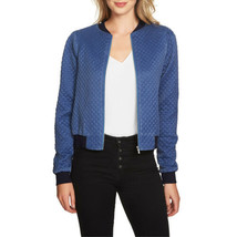 NWT Womens Size XS Nordstrom 1.STATE Blue Quilted Bomber Long Sleeve Jacket - £33.75 GBP