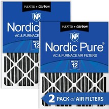 Nordic Pure 20x20x4 (3 5/8) Pleated MERV 12 Air Filters 2 Pack - $37.40