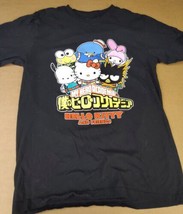 MY HERO ACADEMIA Hello Kitty &amp; Friends Black Graphics Tee shirt Adult Small - £8.77 GBP