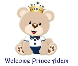 Cute Baby Boy Prince Bear  Edible Cake Topper Decoration - £10.38 GBP