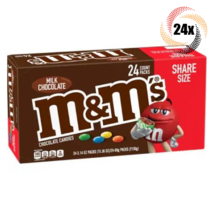 Full Box 24x Packs M&amp;M&#39;s Plain King Size Milk Chocolate Flavored Candy | 3.14oz - £57.28 GBP