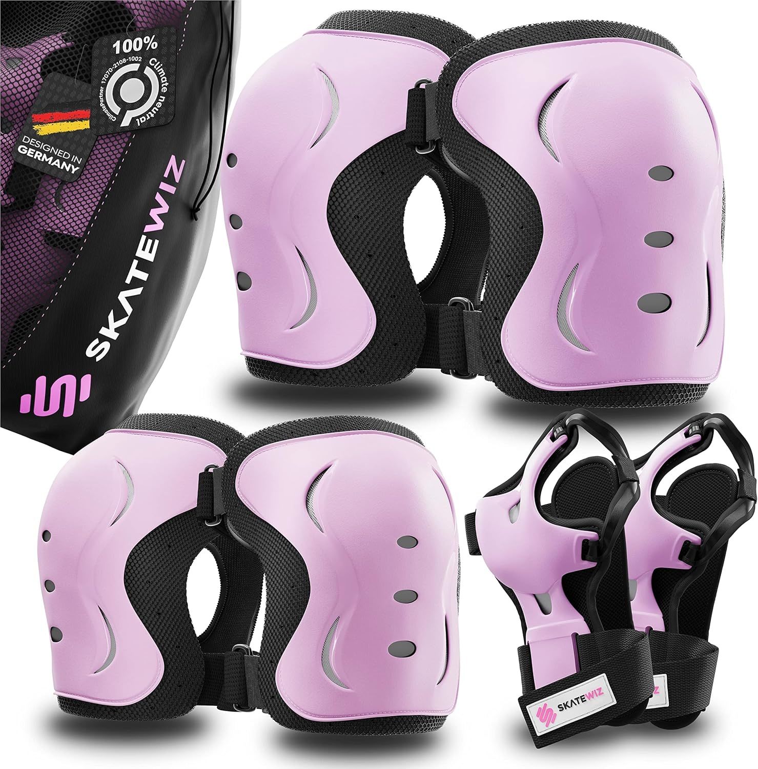 Skatewiz Kids Knee Pads And Elbow Pads Set &amp; Wrist Guards For Roller Ska... - $44.99