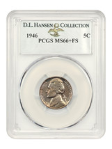 1946 5c PCGS MS66+ FS ex: D.L. Hansen - $4,837.88