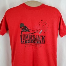 Vintage Lumberjack Show T-Shirt Youth Large 14-16 Single Stitch Deadstock 80s - £13.36 GBP