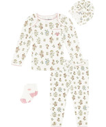 NEW Lucky Brand Country Rose Baby Girl Pant Set Outfit w/ hat &amp; socks 3 ... - £9.39 GBP