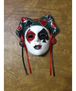 Poker (Red Diamond/Black Clover Symbol) Painted Joker Ceramic Mask Wall ... - $29.70