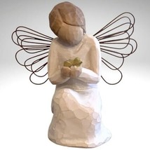 Willow Tree Angel of Miracles Figurine Girl Kneeling Holding Baby Bird 2002 - £11.68 GBP