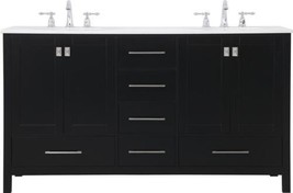 Bathroom Vanity Sink Traditional Antique Double Black Brushed Nickel Silver - £2,296.17 GBP