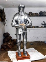 Medieval Armor Suit Battle Ready Armor Costume Steel W Sword &amp; Stand - $1,587.81