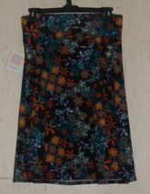 Nwt Womens Lu La Roe &quot;Azure&quot; Black W/ Pretty Floral Pull On Knit Skirt Size Xl - £22.32 GBP