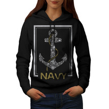 Wellcoda Navy Anchor Sea Vintage Womens Hoodie,  Casual Hooded Sweatshirt - £29.52 GBP