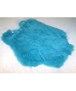 2 TURQUOISE BLUE GENUINE RABBIT SKIN new solf leather tan hide fur pelt ... - $14.24