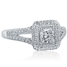 1.06 Carato Splendente Taglio Diamante Naturale Fidanzamento Halo Anello 18k - $2,246.42