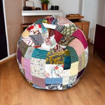 Colourful Patchwork Printed Beanbag Cover - £173.12 GBP
