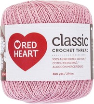 Red Heart Classic Crochet Thread Size 10-Orchid Pink 144-401 - £14.06 GBP