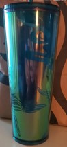  *Starbucks 2023 Iridescent Oil Slick Siren Tumbler Blue Cold Cup NEW WITH TAG - £28.99 GBP