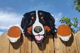 Bernese Mountain Dog Dog Peeker Yard Art Garden Dog Park Free Ship - £99.05 GBP