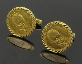 Israel 22K Gold &amp; 18K Gold - Vintage Moshe Dayan Coin Cufflinks - GOT041 - £1,732.92 GBP