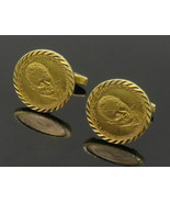 ISRAEL 22K GOLD &amp; 18K GOLD  - Vintage Moshe Dayan Coin Cufflinks - GOT041 - £1,726.94 GBP