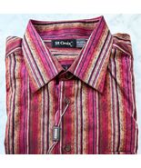 St Croix Vineyard Red Orange Striped Long Sleeve Cotton Dress Shirt - Me... - €65,28 EUR