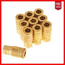 Versatile 10-Pack 1/4&#39;&#39; Female Brass Couplers for Air Tools and Compressors - $760.91 MXN
